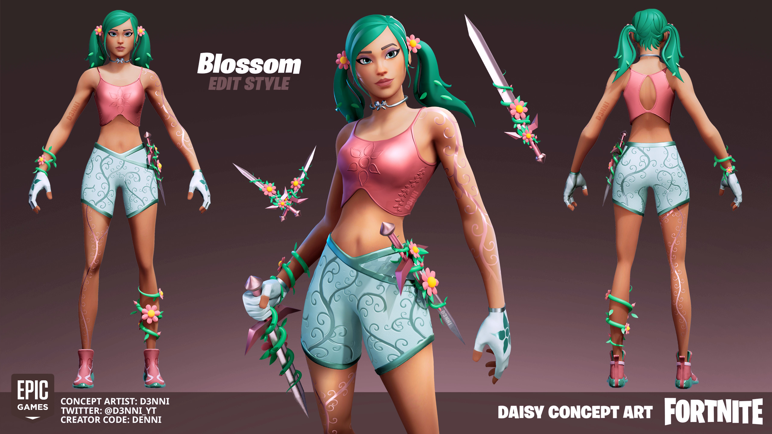 Daisy Fortnite Skin D3nni Fortnite Skin Concept Daisy Rework