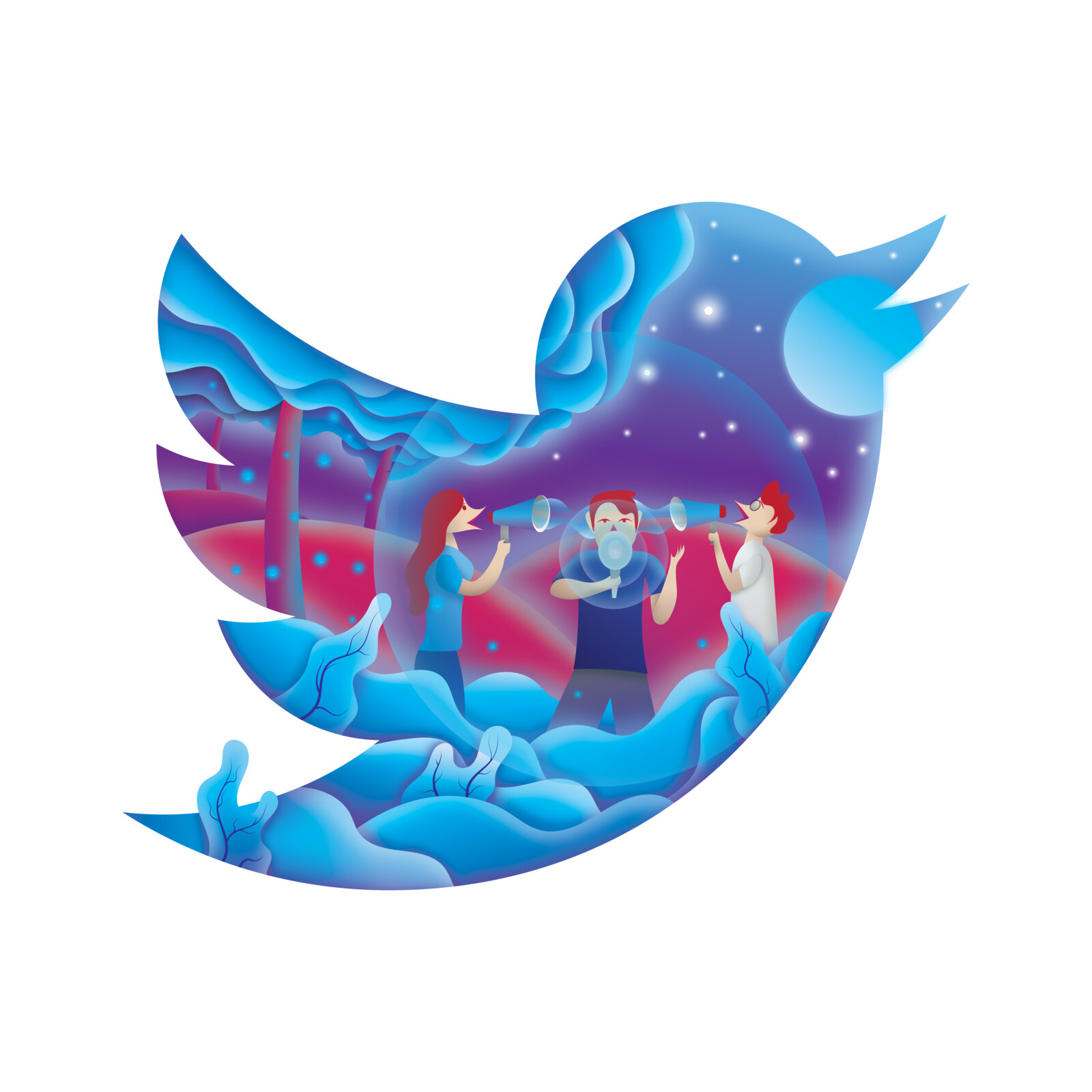 Titis Setyo Twitter Logo Illustration