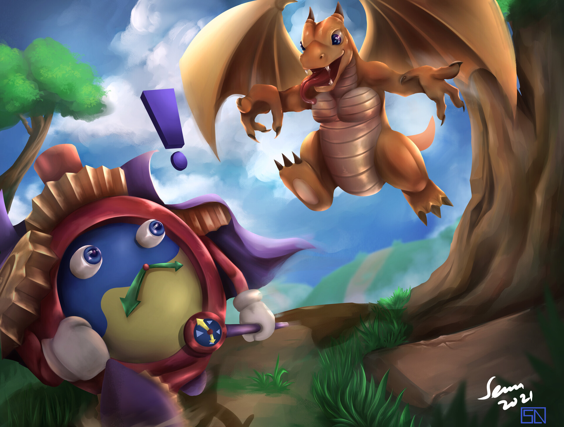 Artstation Baby Dragon And Time Wizard Kadek Seinia