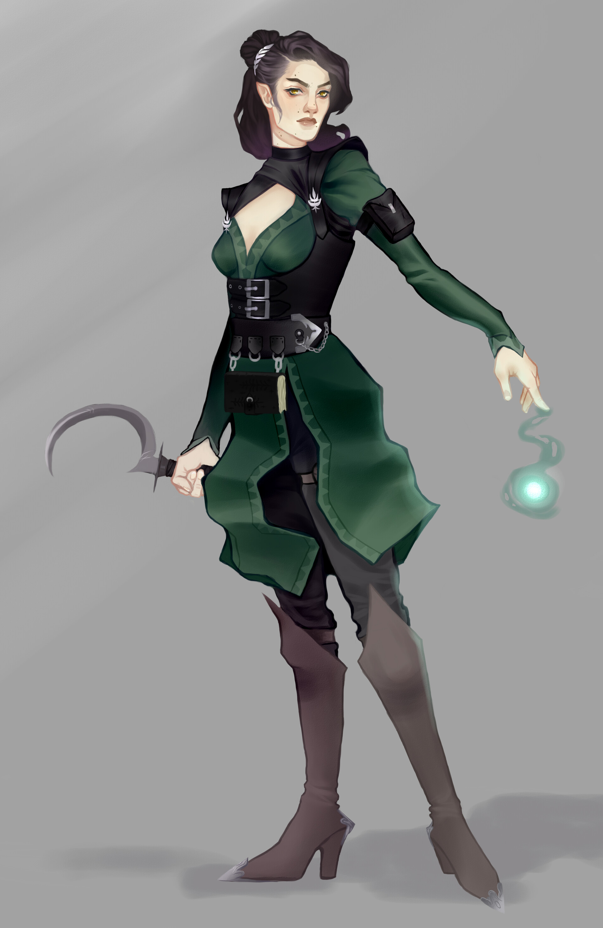 ArtStation Dnd HalfElf Warlock Character Commission.