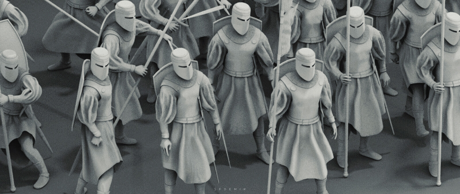 Preparing For War Scene - Shot 06 - Clay Render 
