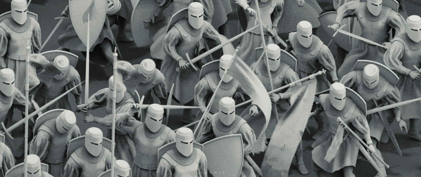 Preparing For War Scene - Shot 07 - Clay Render 