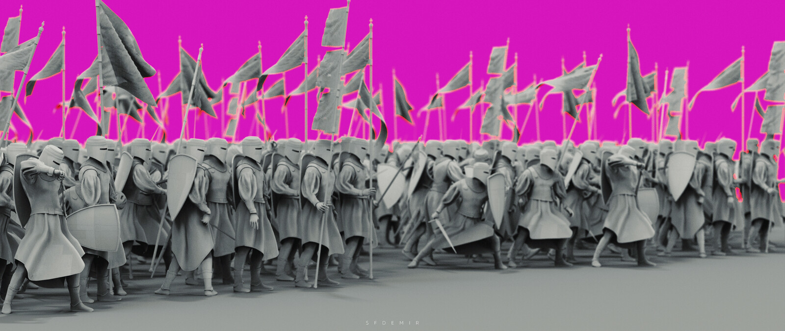 Charge Scene - Shot 02 - Clay Render