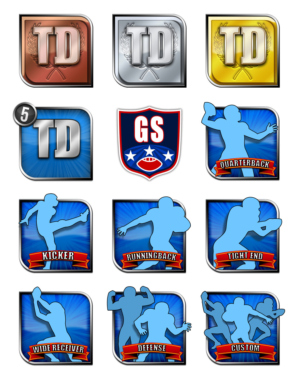 In game icons and buttons