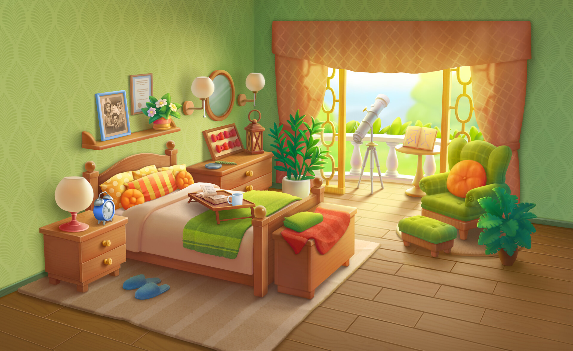 ArtStation - Bedroom 2d render