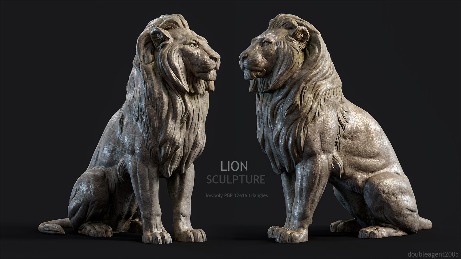 Lion sculpture 3d sales model