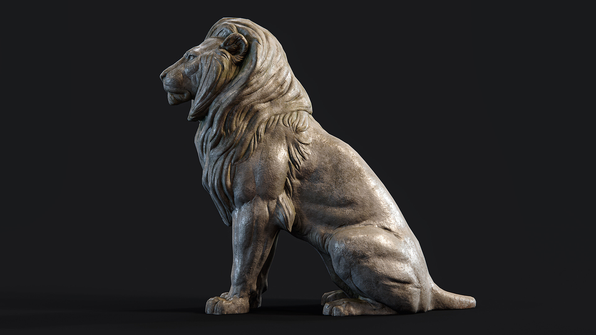 Lion sculpture 3d sales model