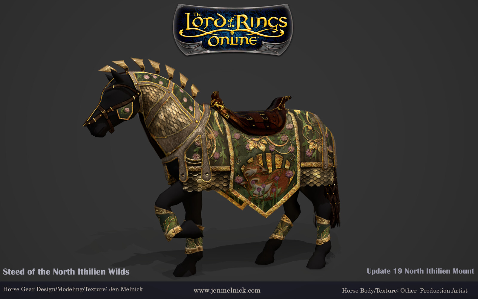 Update 19 North Ithilien Deed Mount
Steed of the North Ithilien Wilds
Marmoset Render