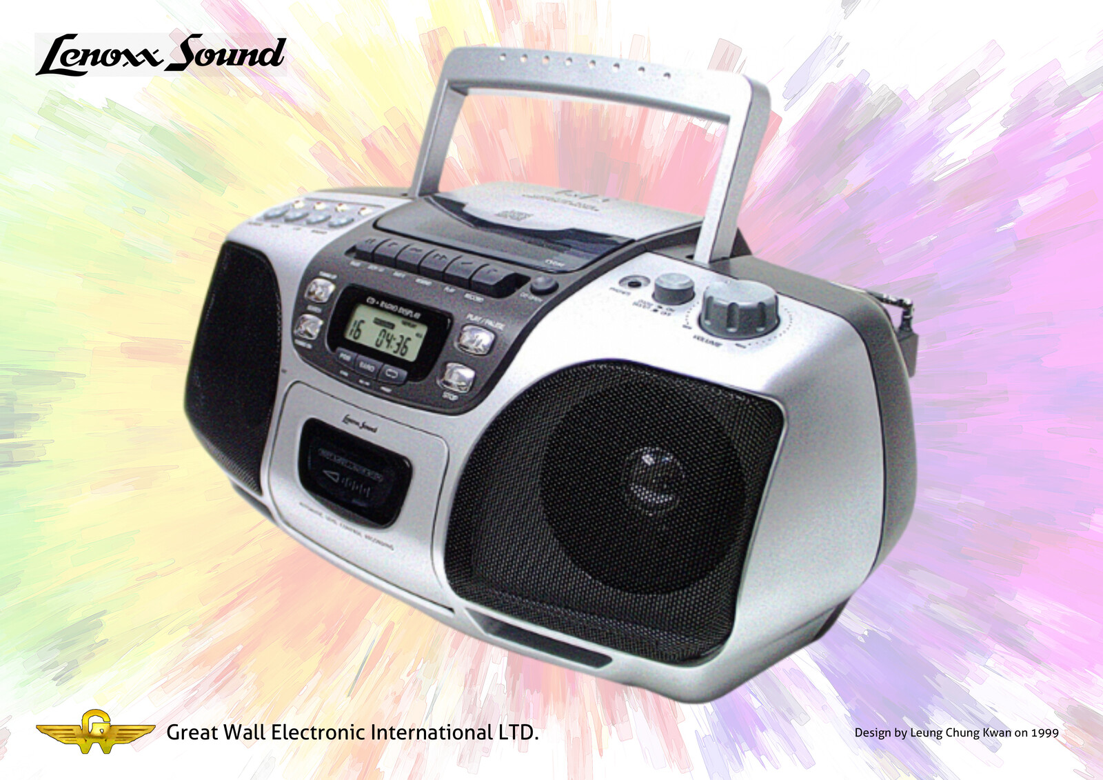 💎 CD / Cassette / PLL Radio BoomBox | Design by Leung Chung Kwan on 1999 💎
▷ Band Name︰Lenoxx Sound | Client︰Great Wall Electronics International Limited
More︰http://bit.ly/gw-p47