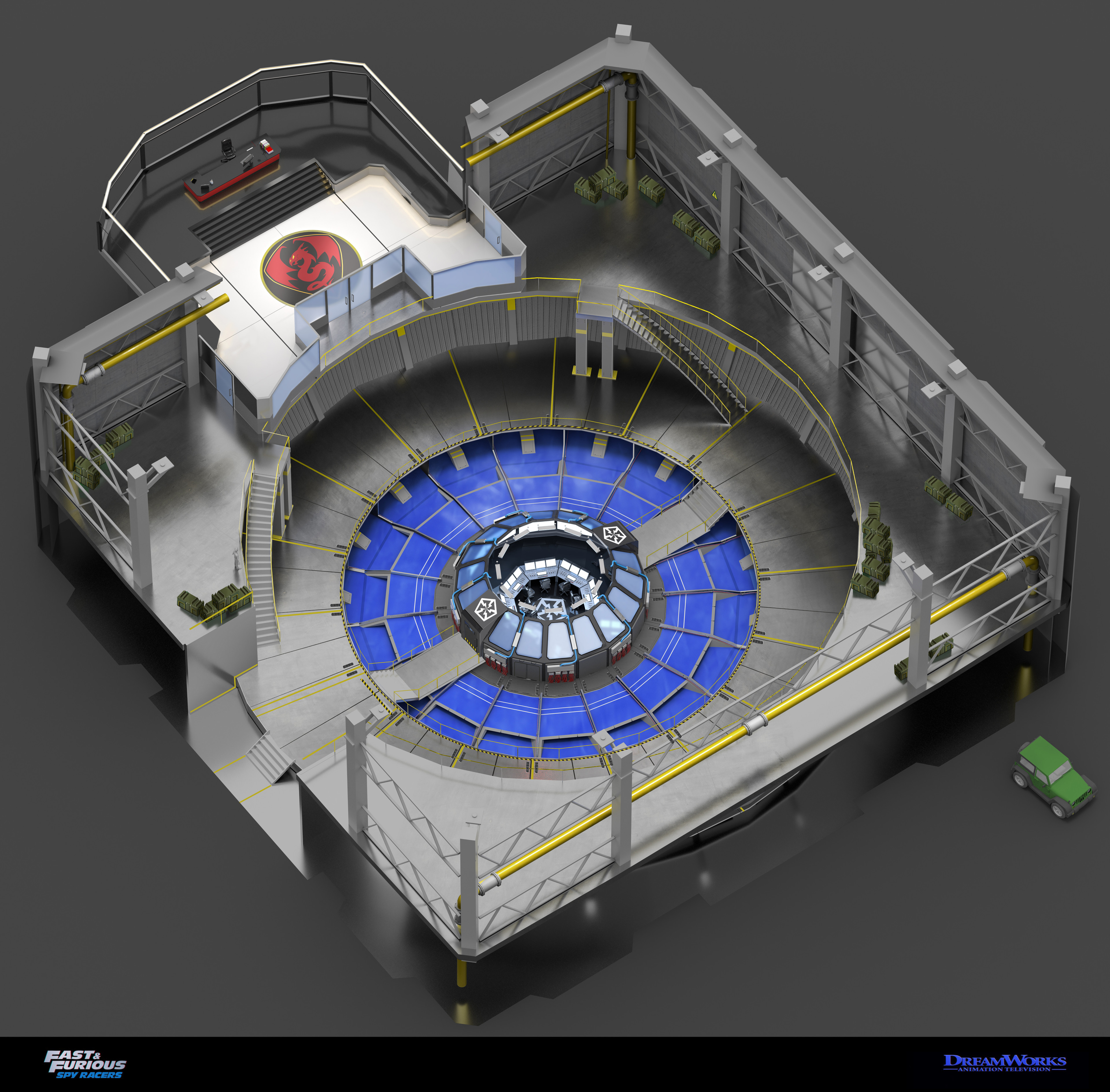 Overall layout of the interior. Huge thanks to Ronaldo Mei, who did the inital early blockout. 