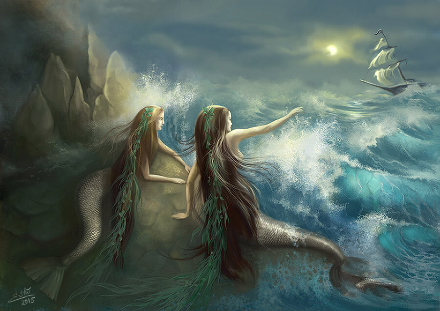 Two mermaids playing - viajesvidatour.com