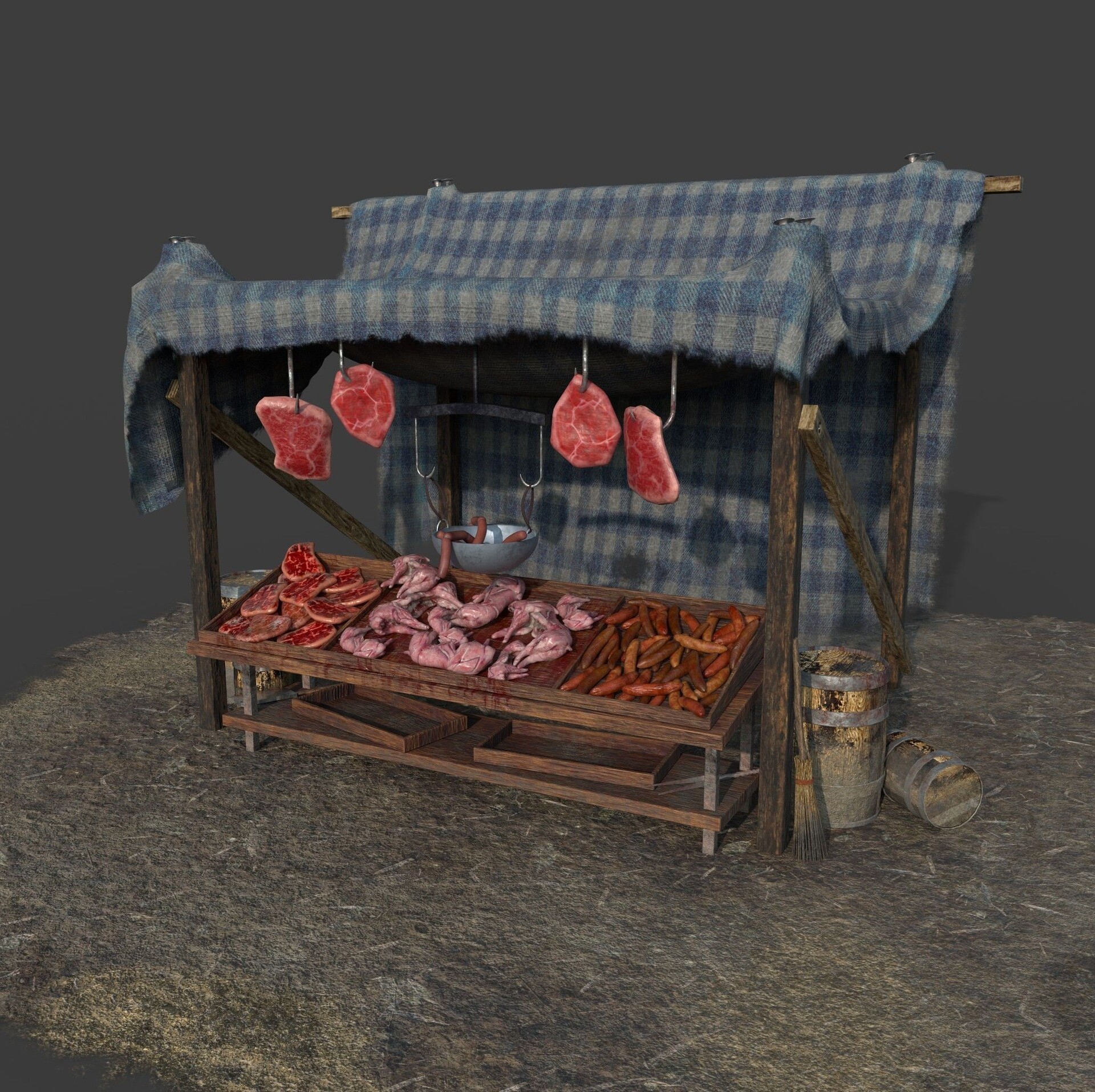 ArtStation Medieval Meat Stand