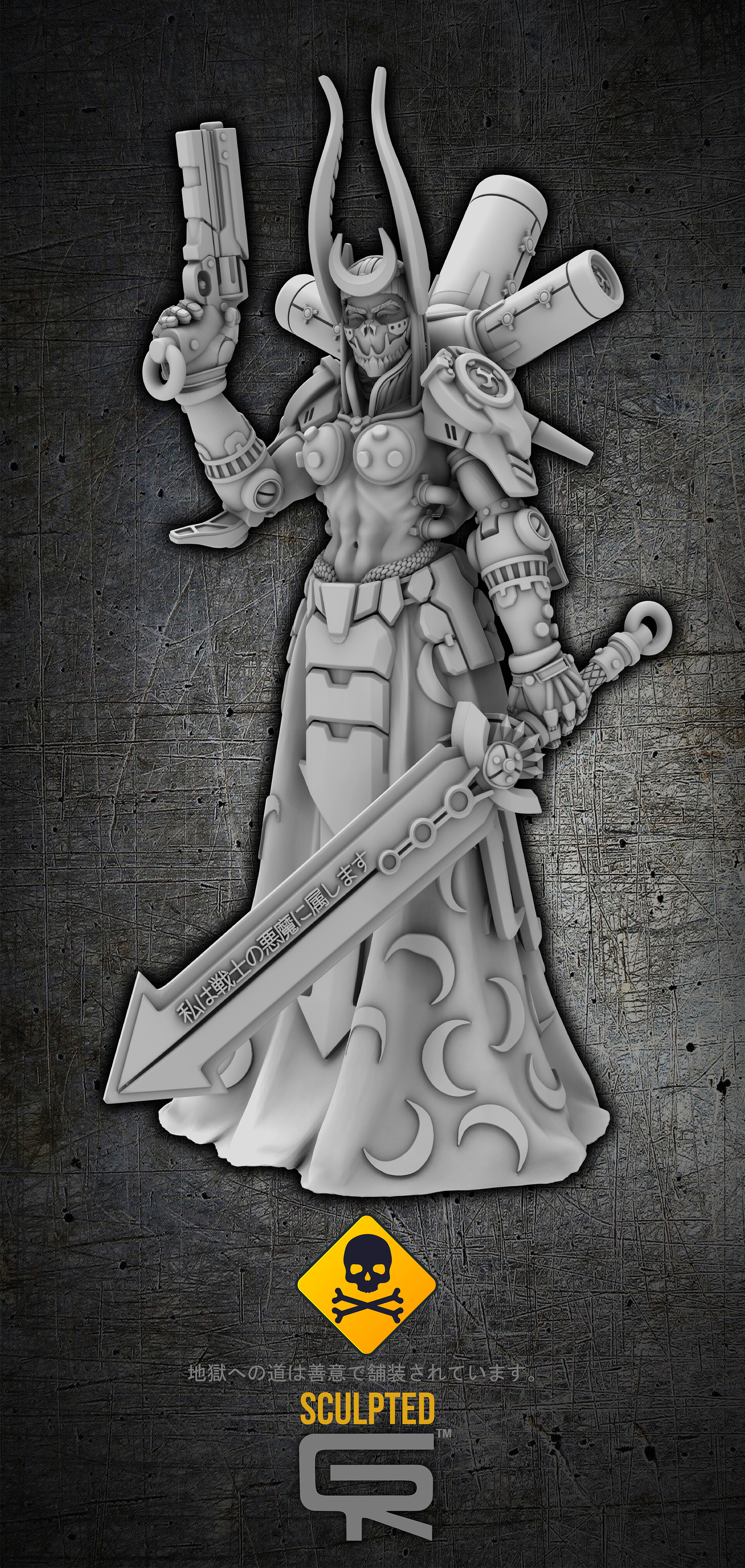 Artstation Gr050 Female Samurai Ghost Maertho Warhammer 40k Konstantin Koropenko
