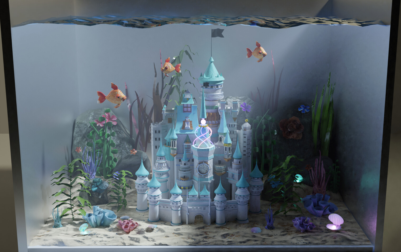 ArtStation - Castle in aquarium (blender)