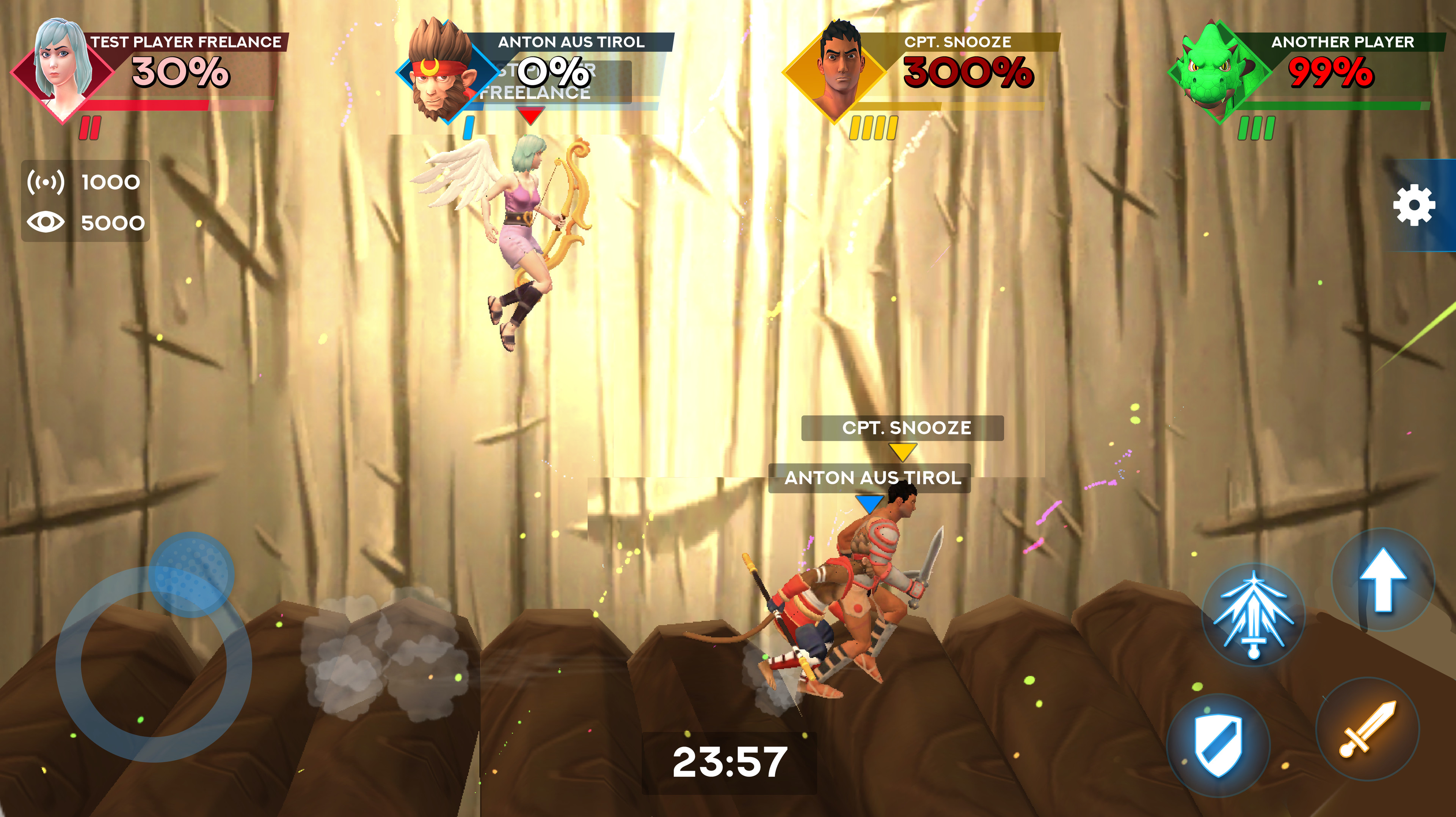 Battle UI, the elements in the corners can be scaled up or down in the game 