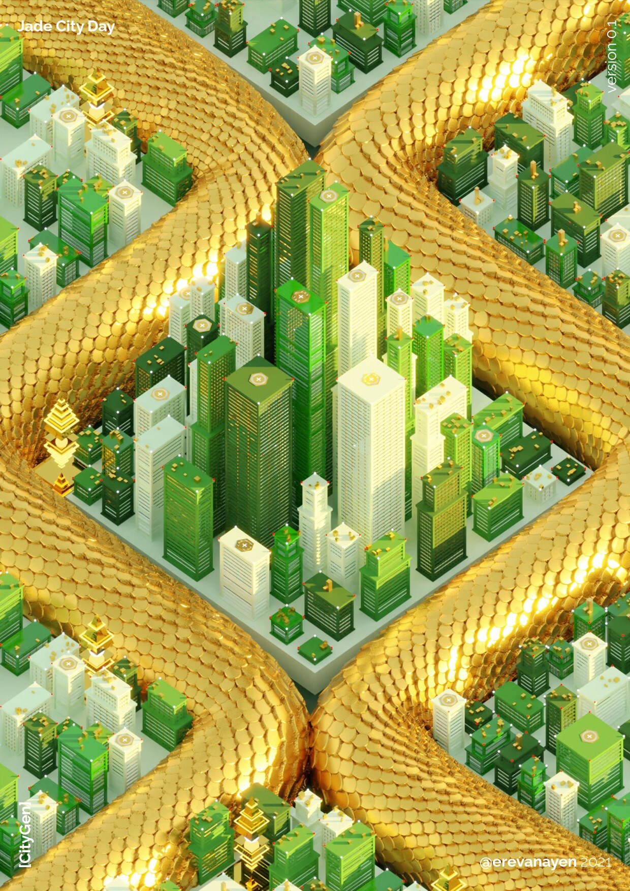 ArtStation Jade City Day [cityGen]