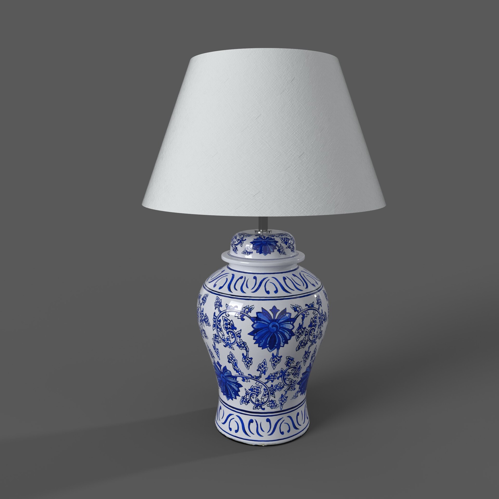 Blue Ceramic Ginger Jar Table Lamp, White Ceramic Ginger Jar Table Lamp