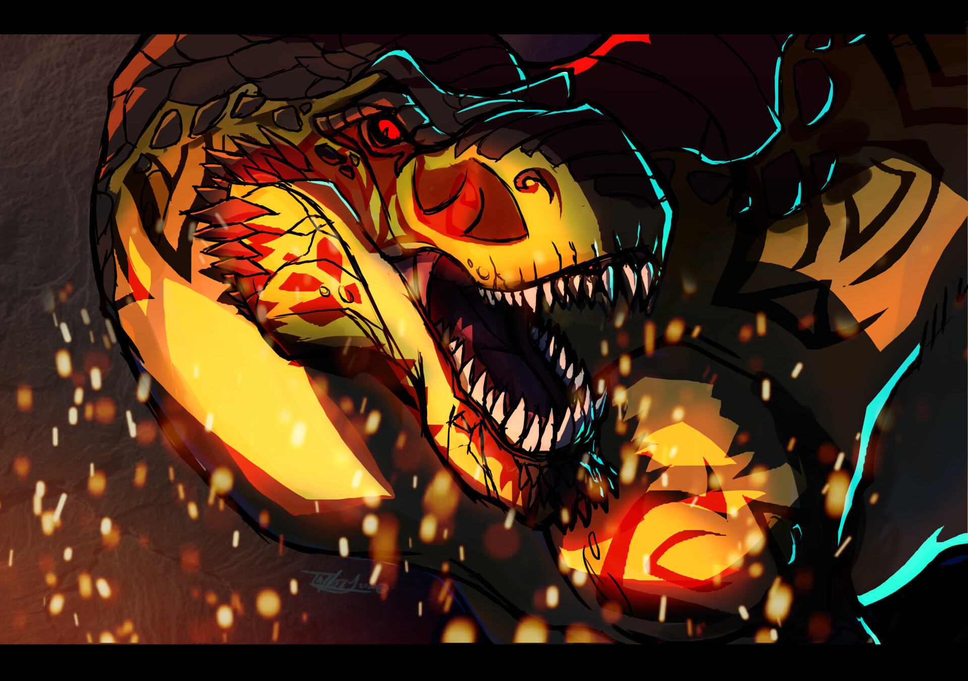 ArtStation T Rex and Fire don't Mix