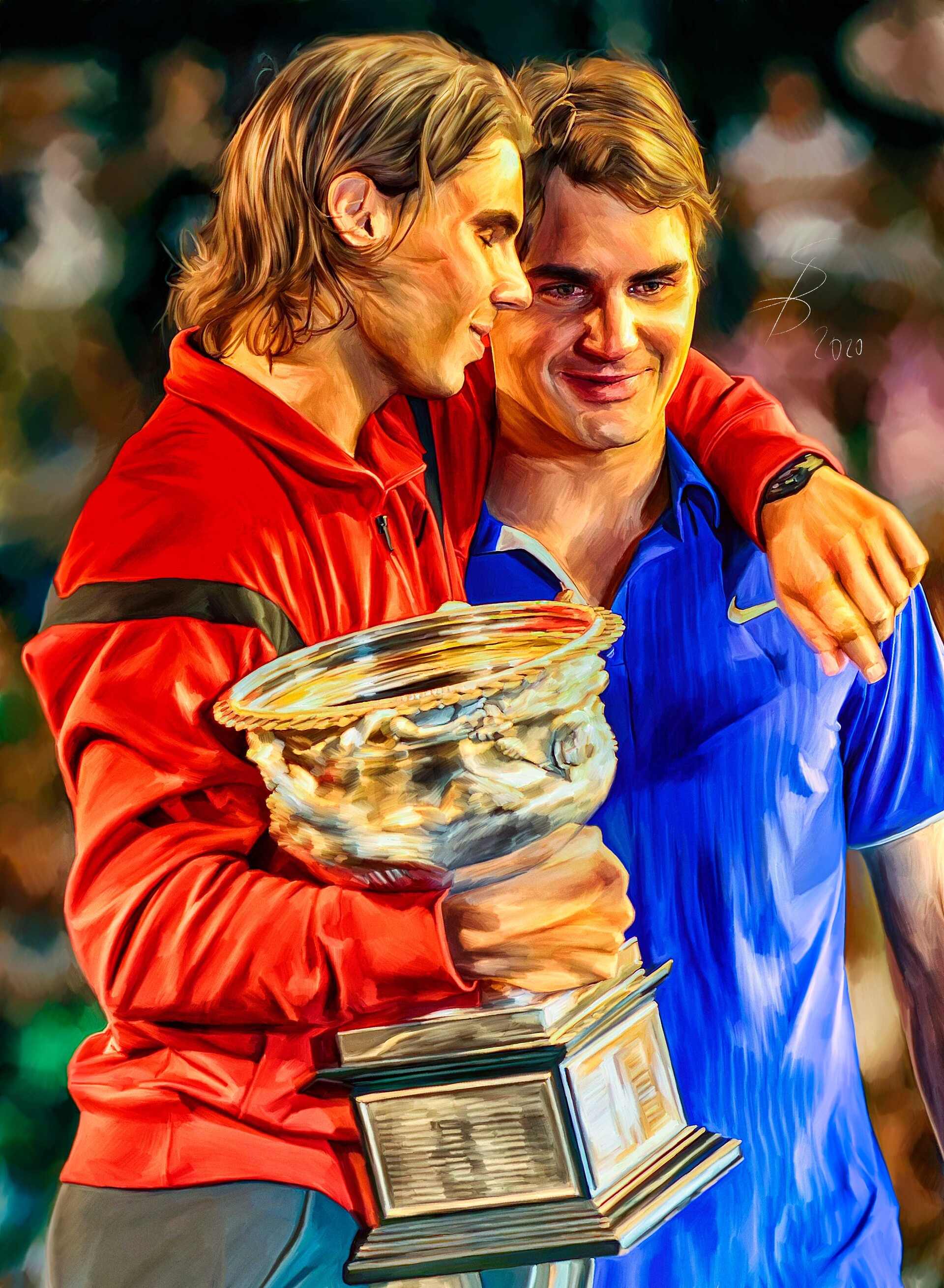 Følsom trend Problem ArtStation - Roger Federer and Rafa Nadal at Australian Open 2009. Digital  artwork tennis poster., Sam Brannan