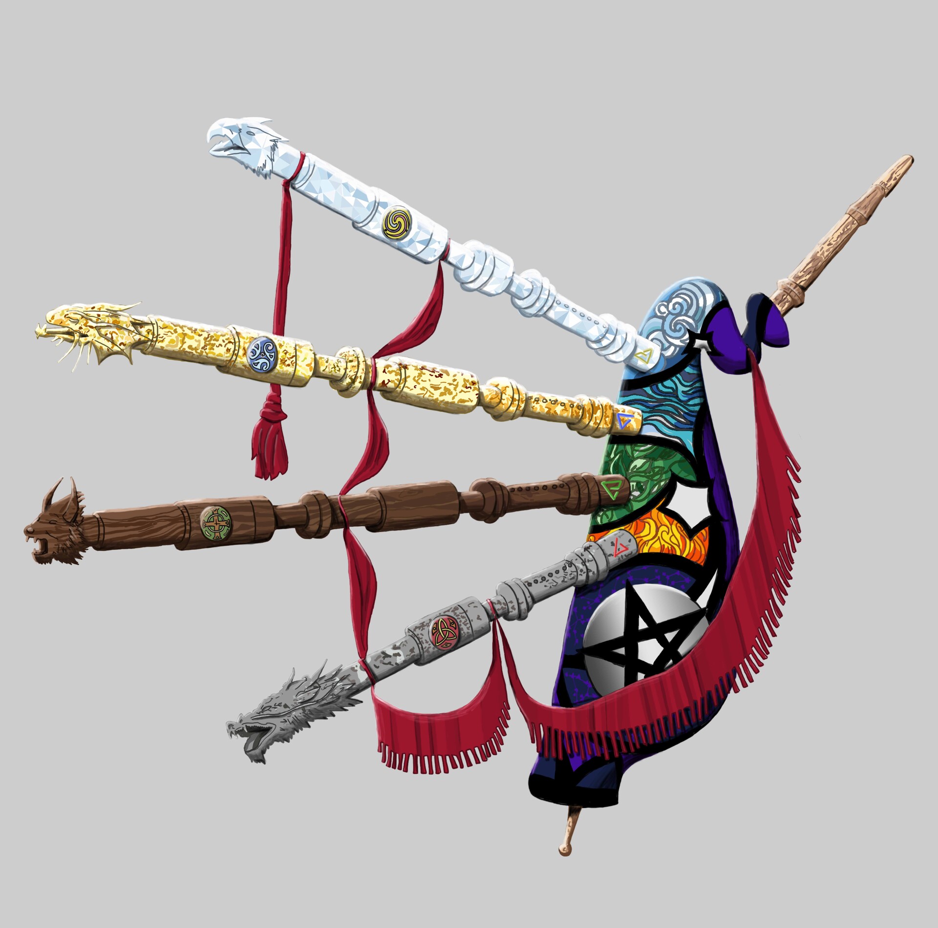 ArtStation Hero prop design THE ELEMENTAL BAGPIPES