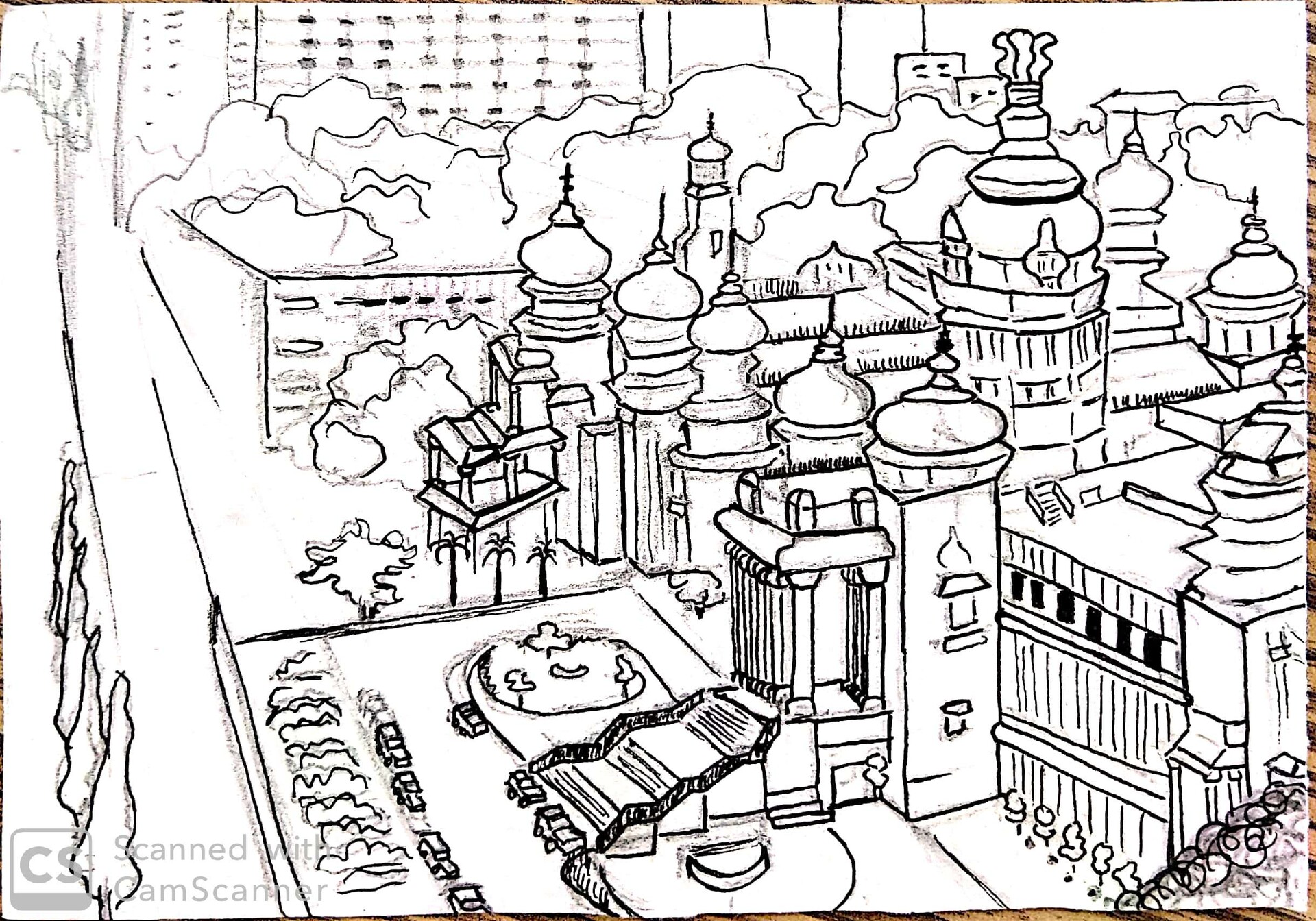 Vidhan Soudha Bengaluru drawing | Pencil Sketching Tutorial