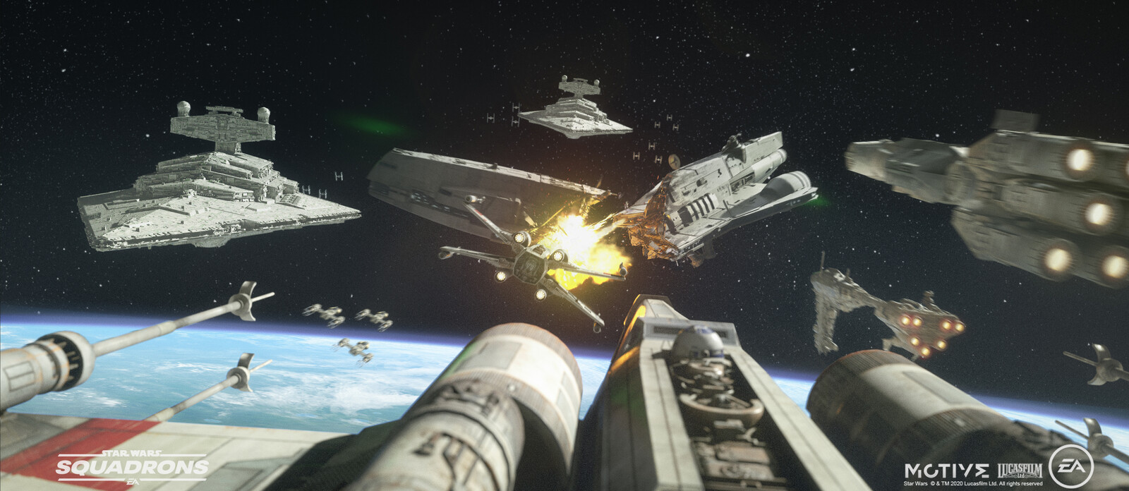 Concept art of the Gozanti cruiser destruction process.