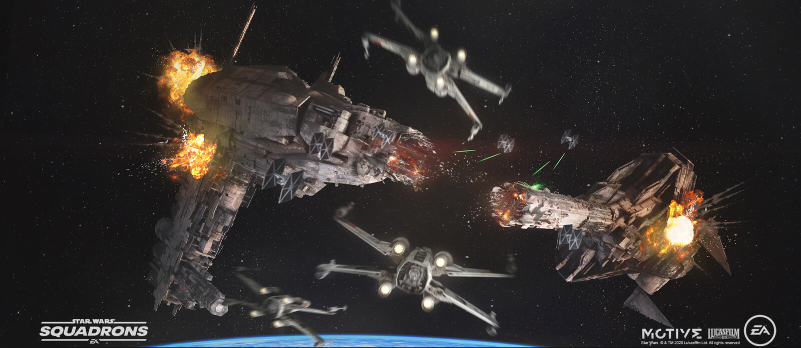 Concept art of the Nebulon Frigate destruction process
