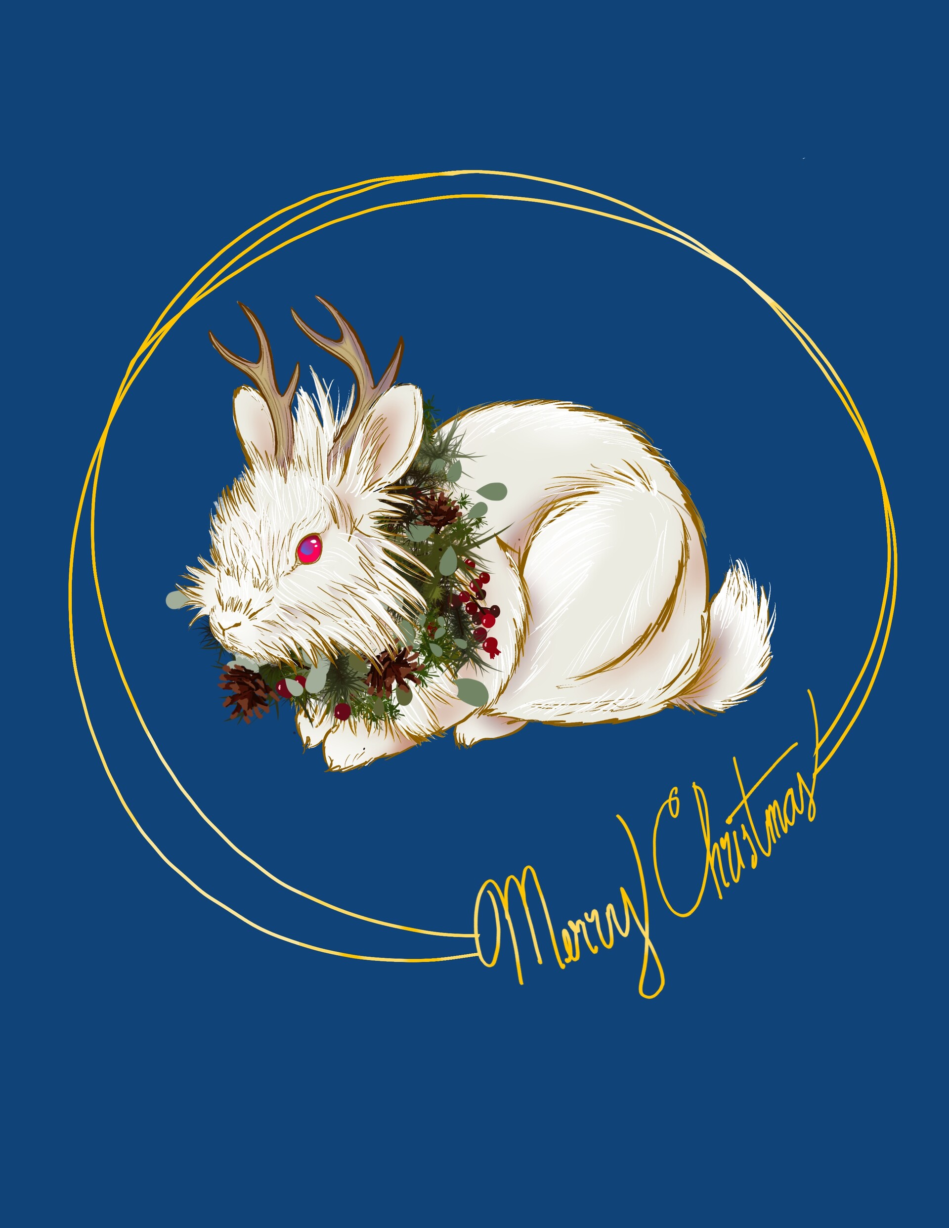 ArtStation - Albino Christmas Jackalope