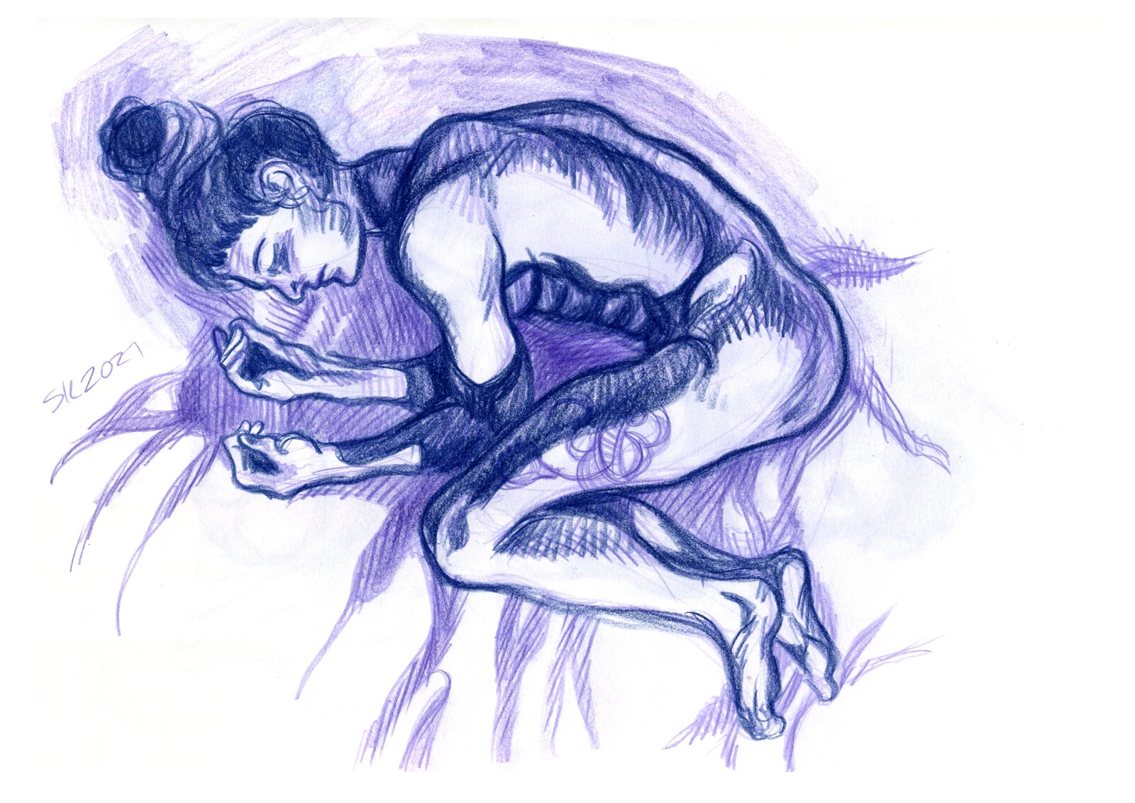 Viarco pencil and Polychromos coloured pencil. Camera was positioned above.