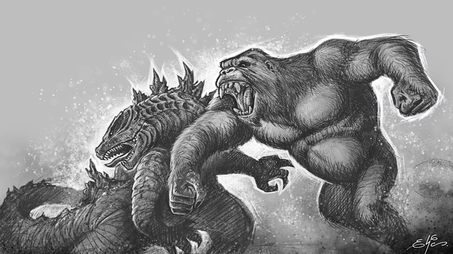 Годзилла против титанов. Godzilla Fight.