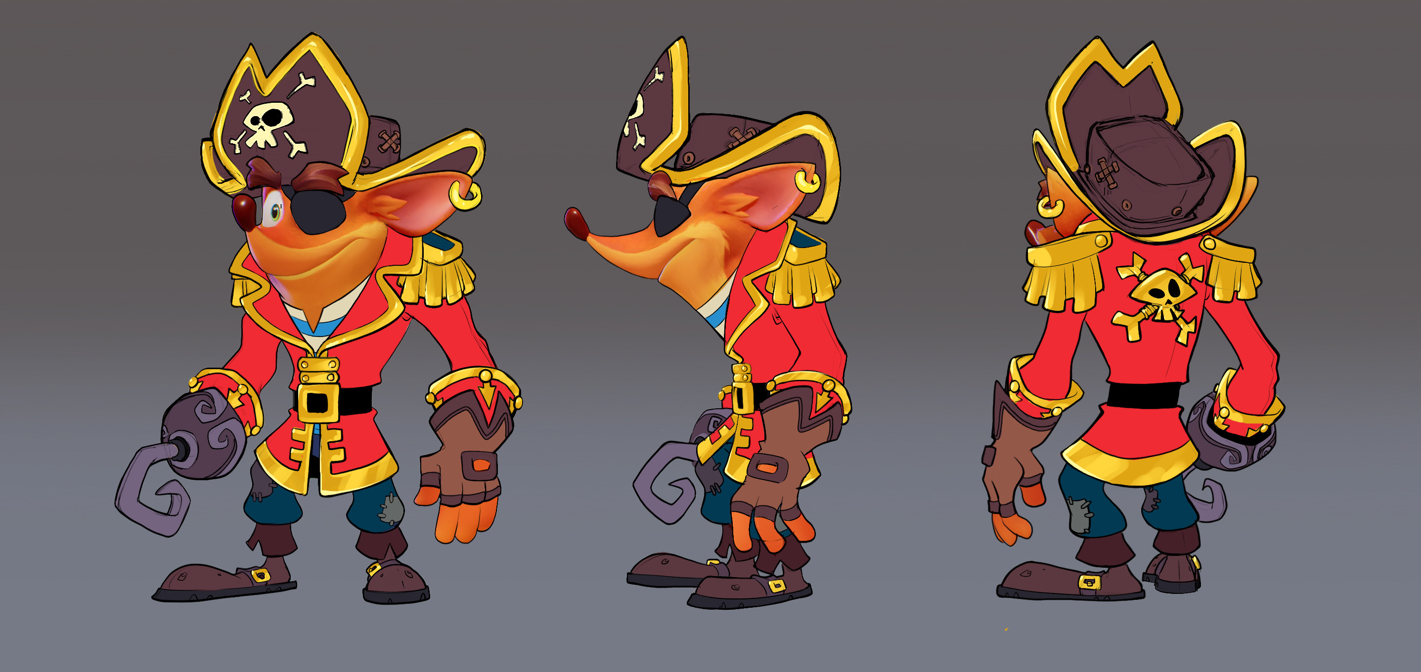 Final Crash Pirate Skin Concept: Minimal rendering requested due to time constraints. 