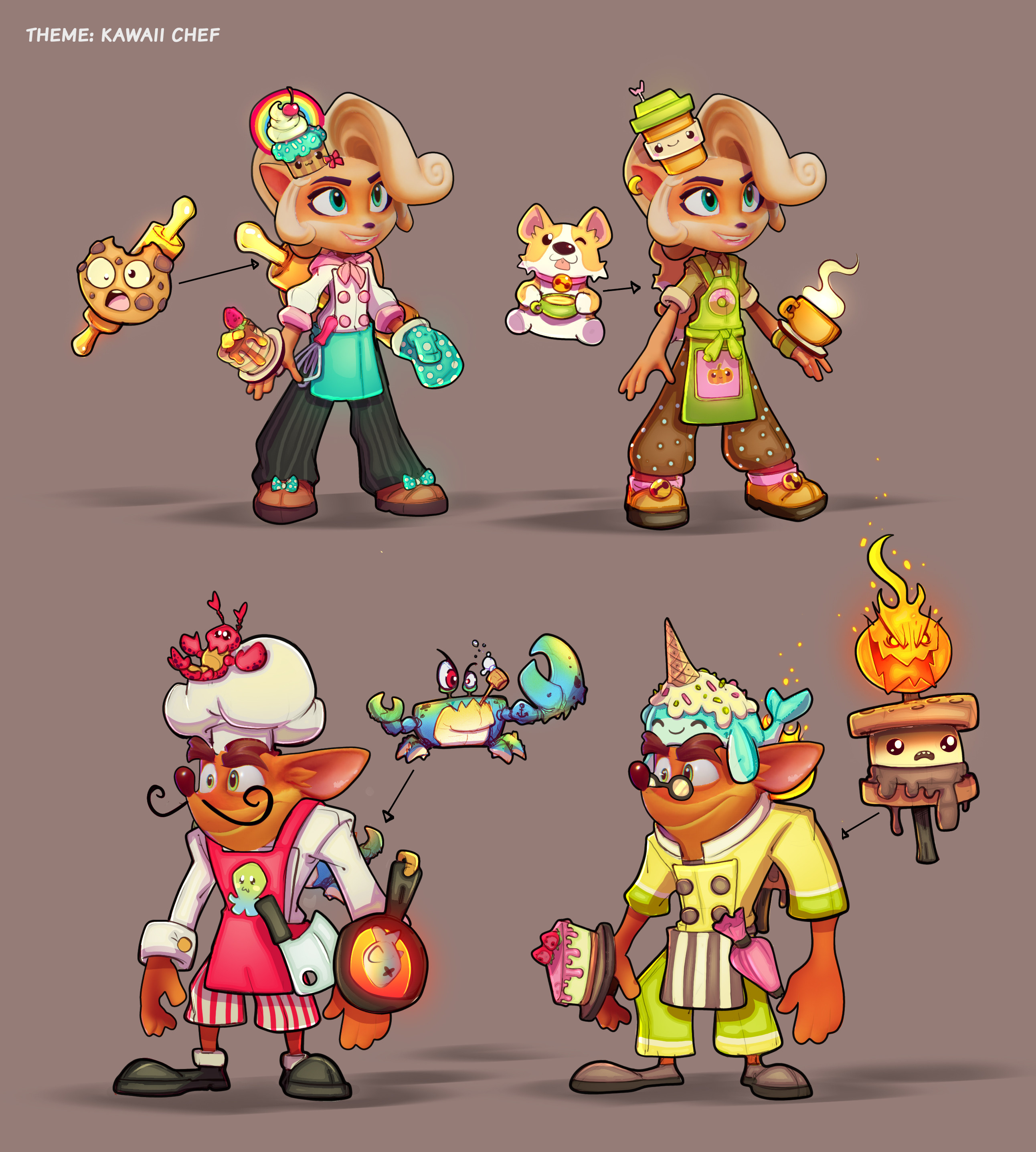 Chef skins ideations. My fav is the corgi. 