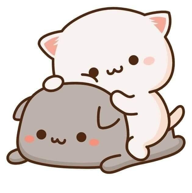 Hà Đức Hoài - Two anime cats playing with each other created by Ha ...