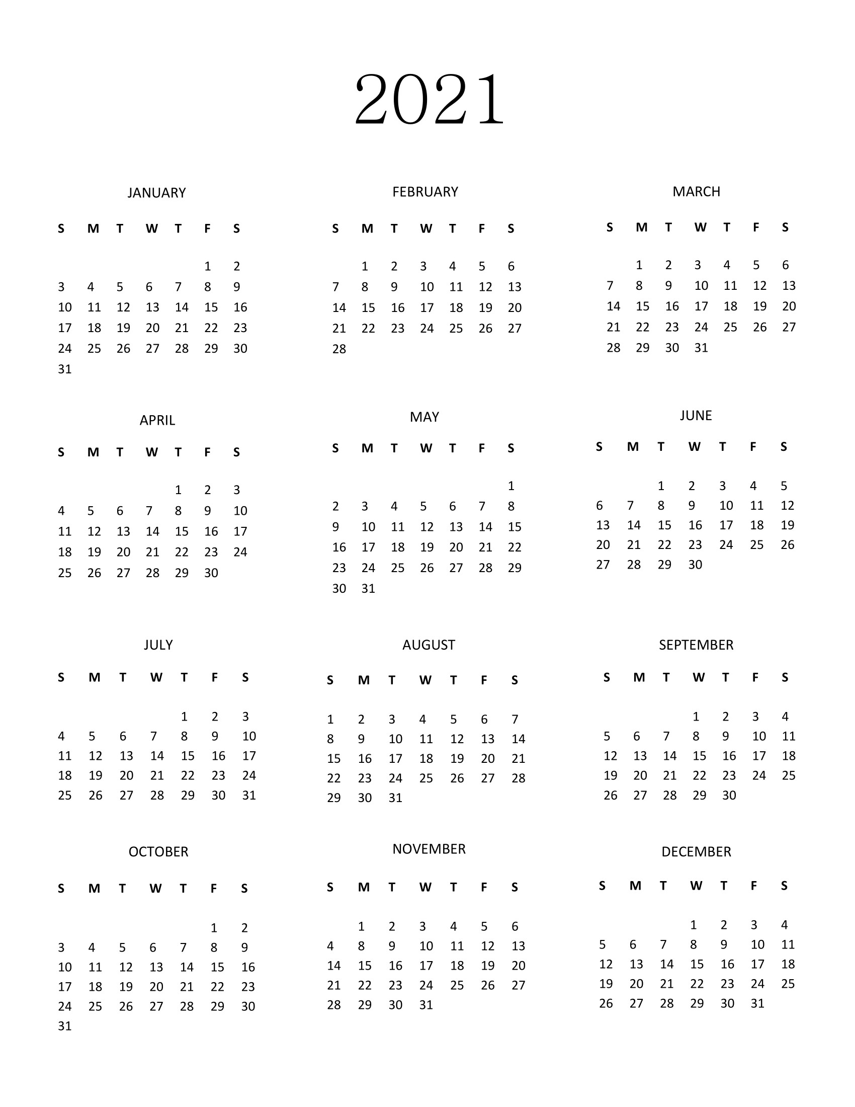 ArtStation - 2021 Simple Calendar Design