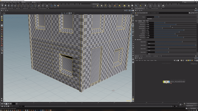  All walls are unwrapped to be seamless with neighboring geometry. Shared verts are welded and face-normals are re-calculated anytime the user makes an adjustment.
