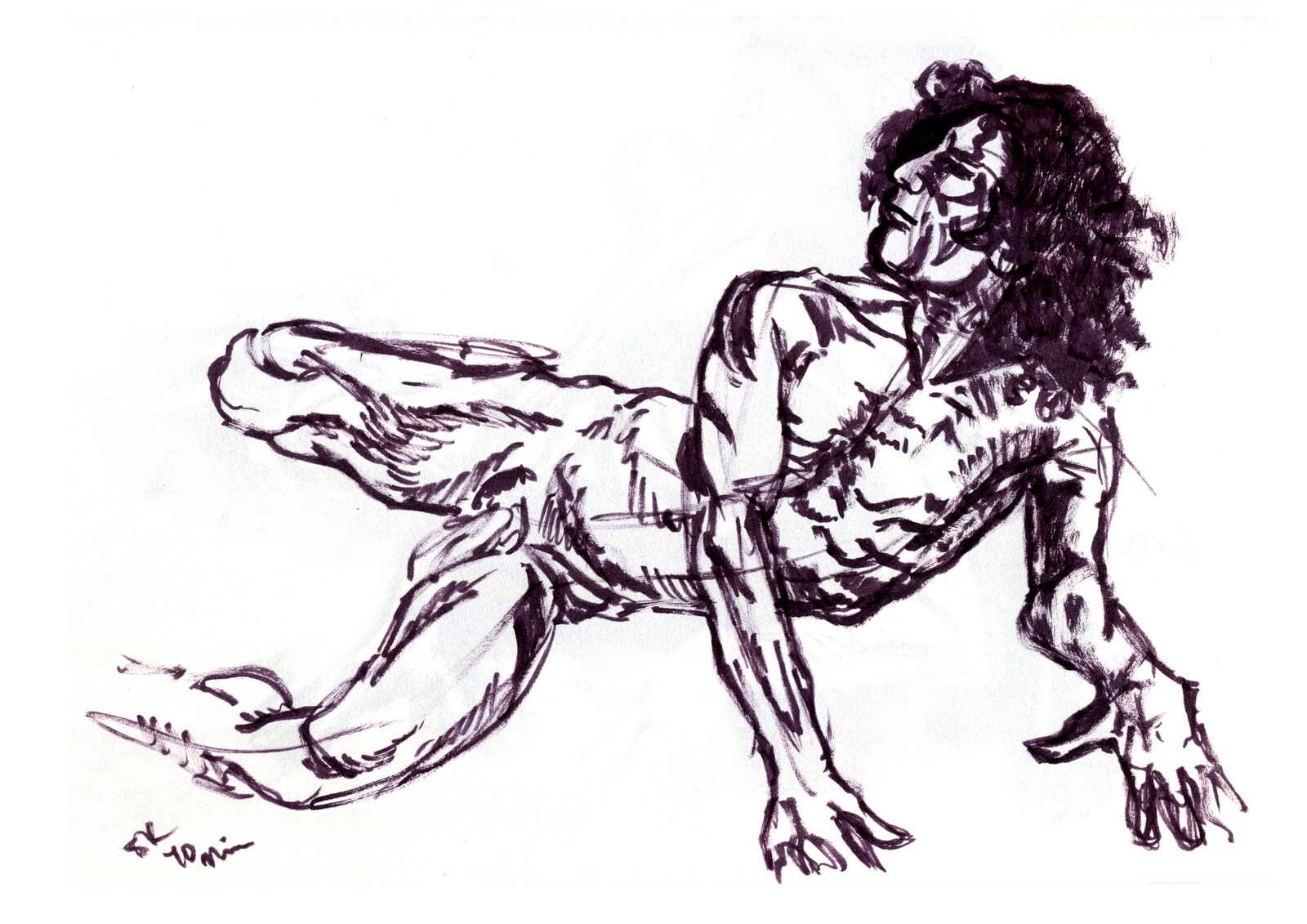 Akashiya ink brush, A4 sketchbook.