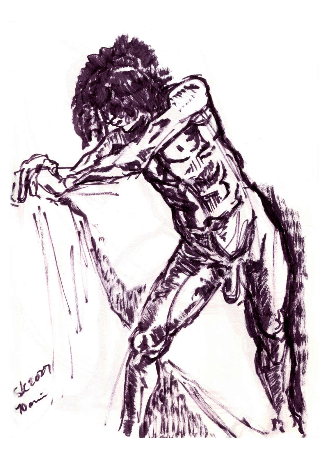 Akashiya ink brusch pen, A4 sketchbook.