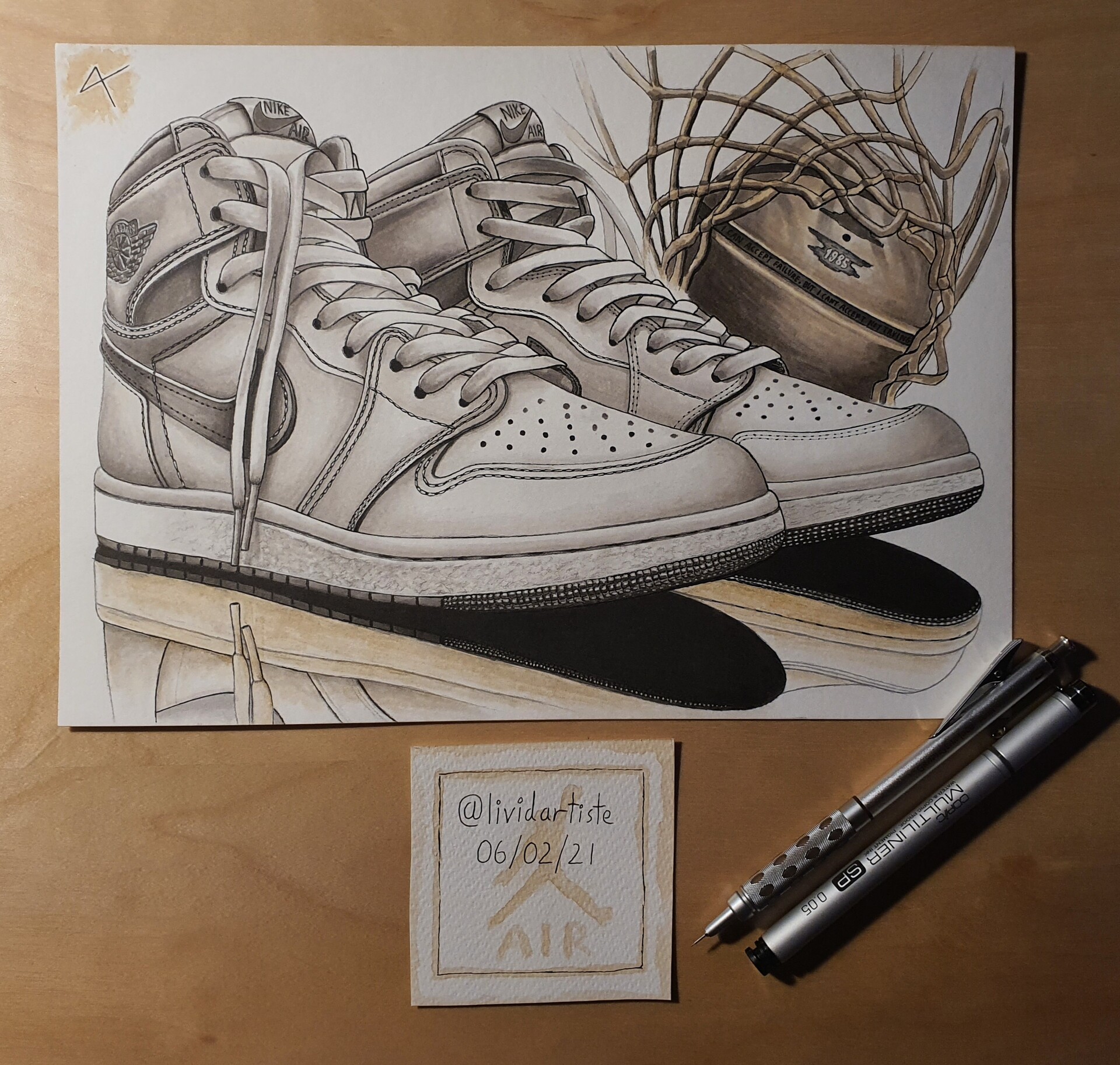 Alex Modro - Air Jordan 1 Neutral Grey 1985 (Copic Marker