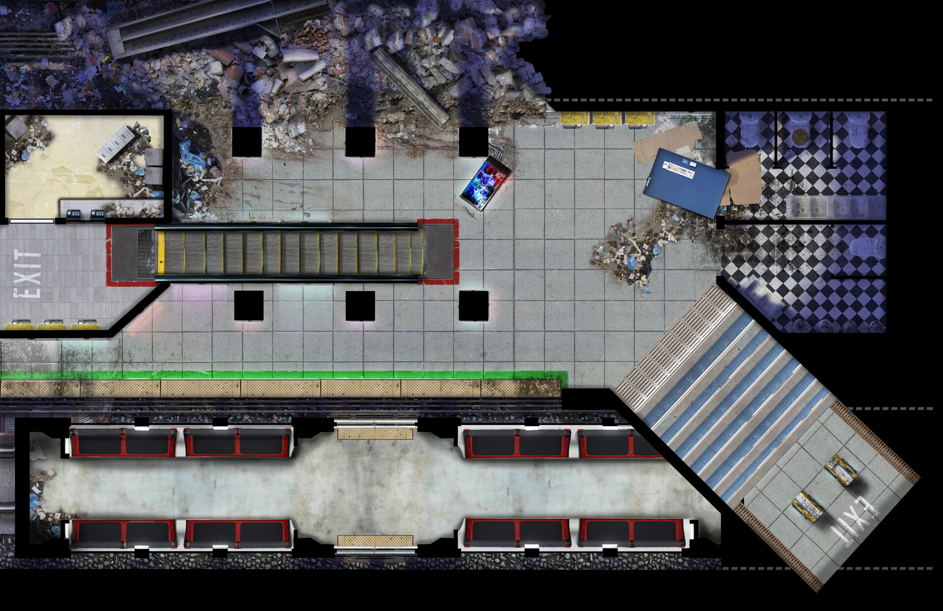 Artstation Battlemap Neon Alley And Subway Station Alex Pepper Artstation Battlemap Neon Alley And Subway Station Alex Pepper