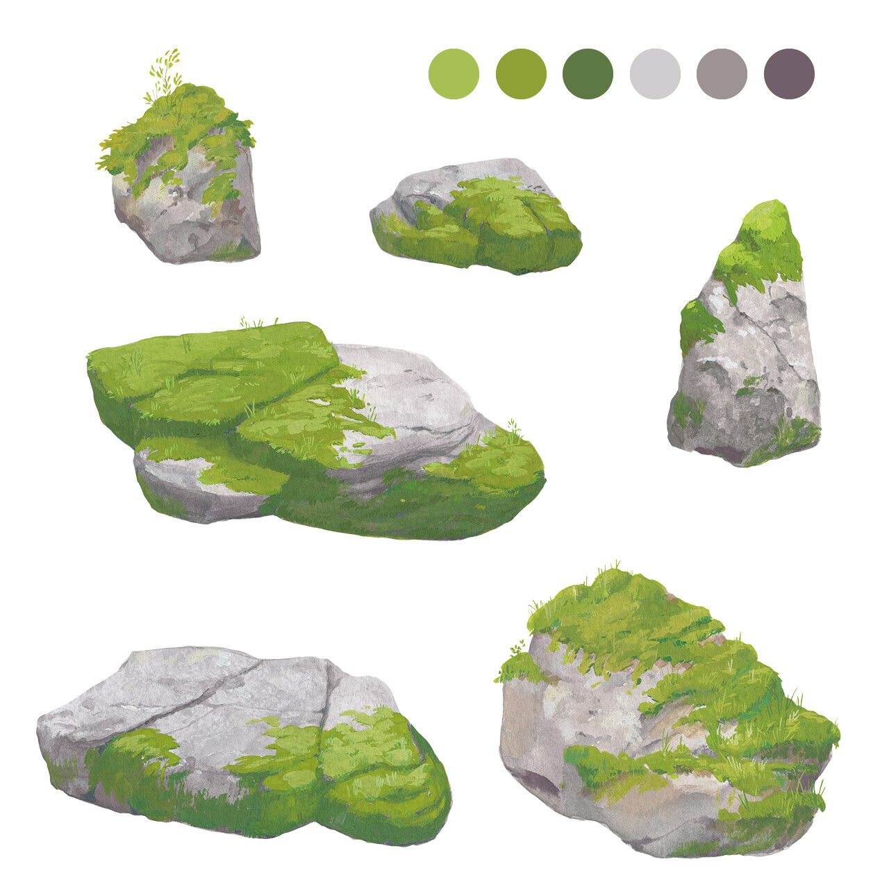 Johanna Capelle - Bare Rocks and Moss Props for PIXELREF