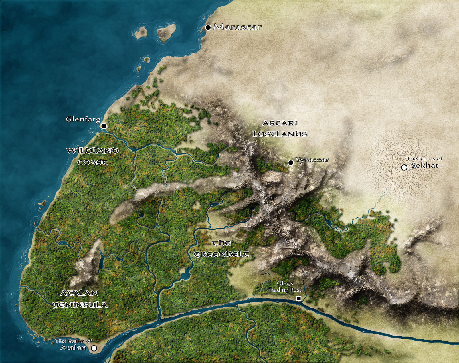 Pathfinder Kingmaker World Map Artstation - Alternative Kingmaker Regional Map