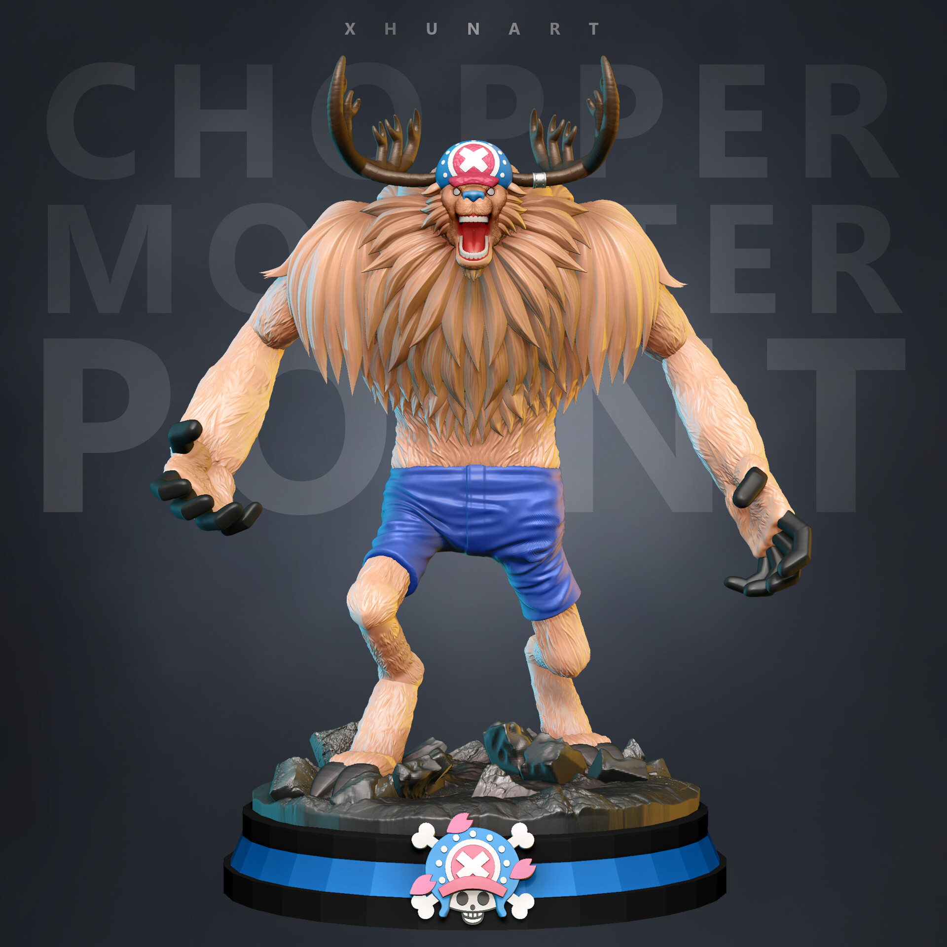 Tony Chopper - Monster Point Figurine - 3D model by StrikeHatty  (@StrikeHatty) [6962f5a]