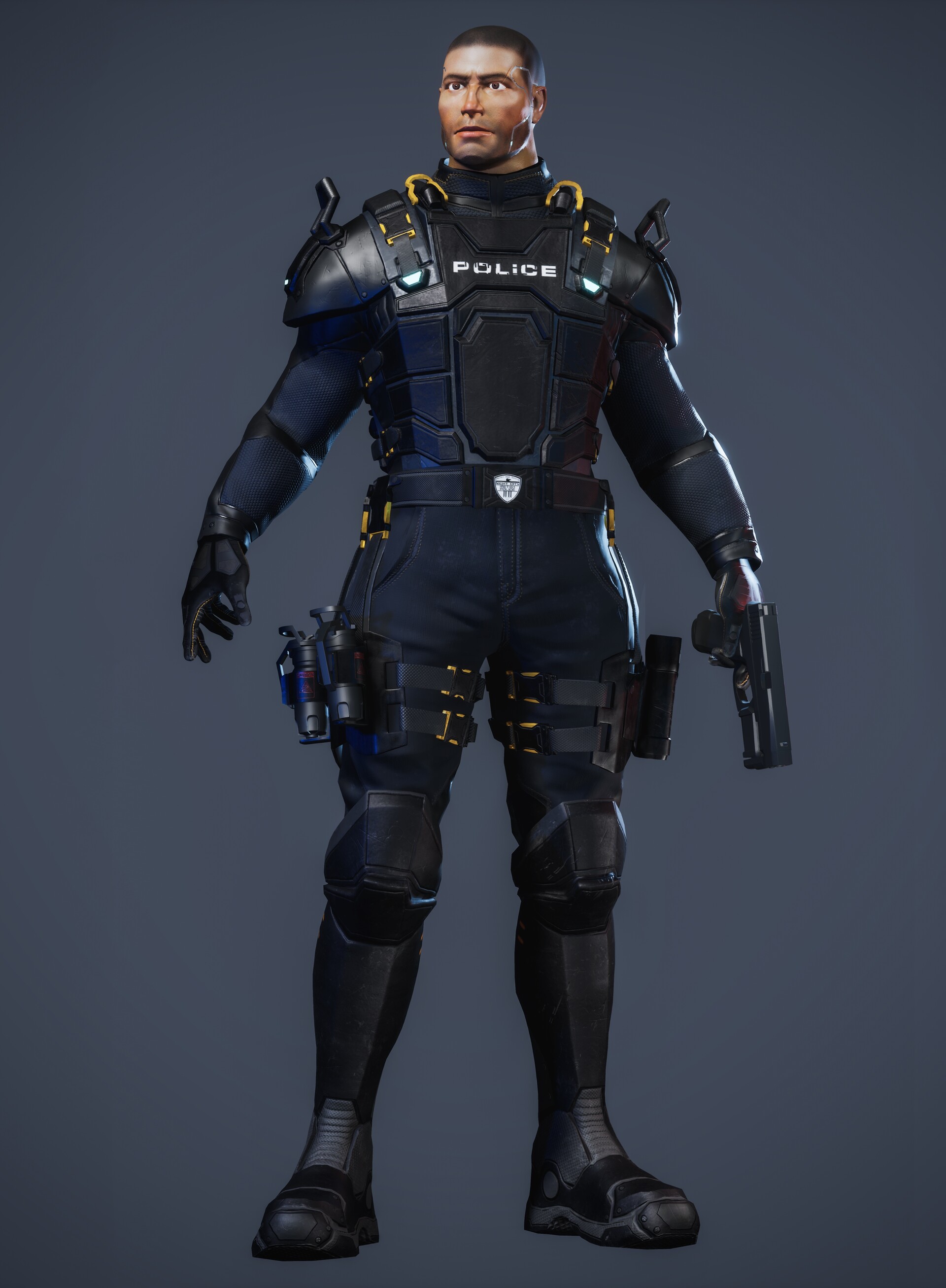 Artstation Cyberpunk Police Officer Character Design - vrogue.co