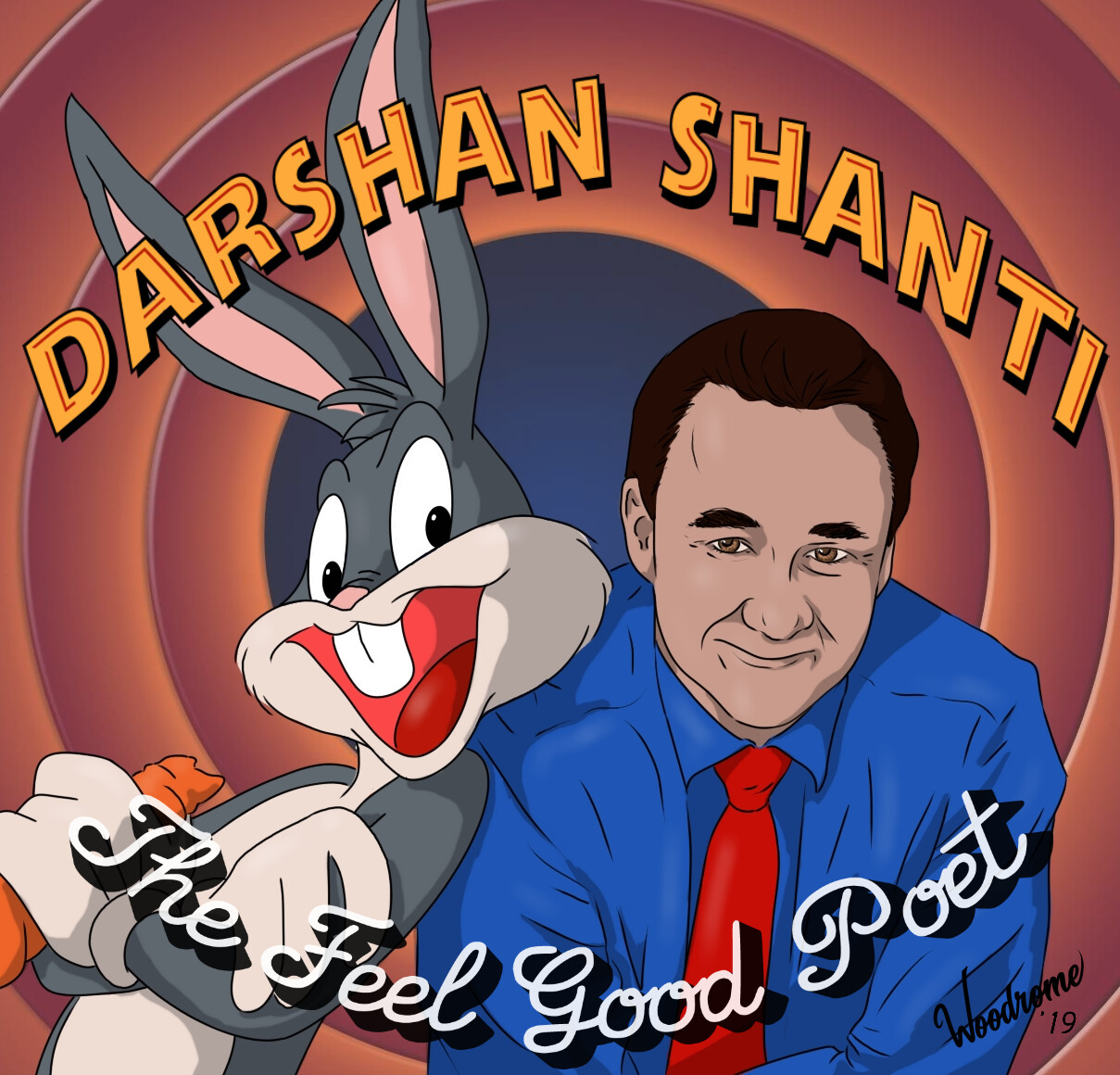 Digital portrait of Darshan Gabriel Shanti. The Feel Good Poet!
