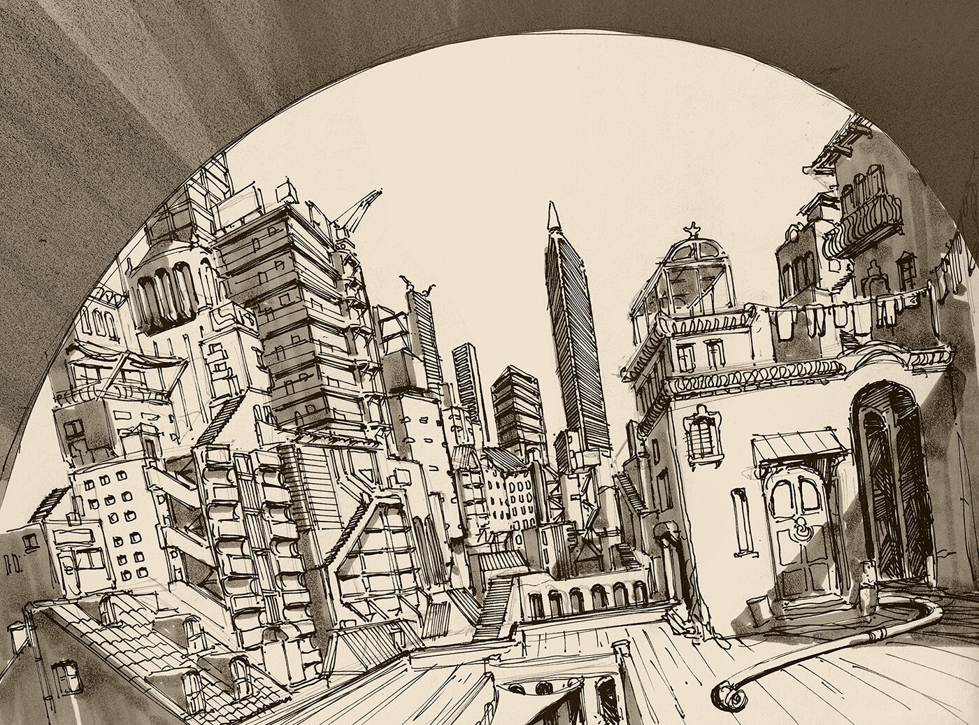 Cityscape drawing