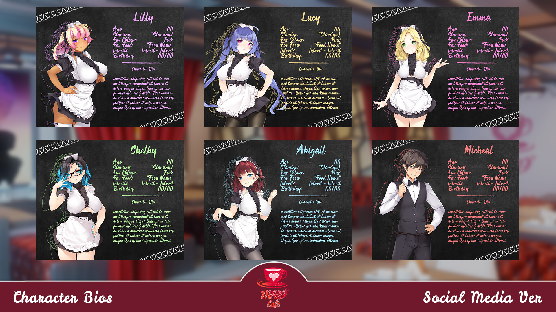 Justin Mertens - Maid Cafe: Visual Novel Game - Kickstarter Marketing Assets