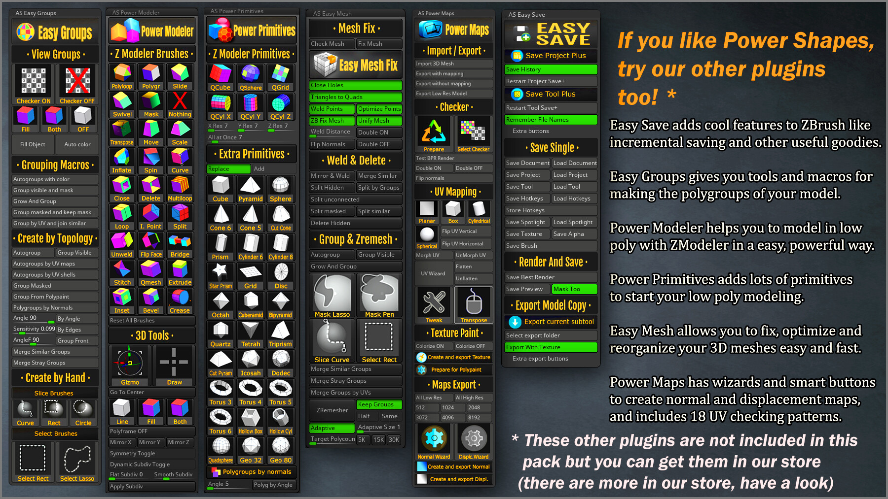 Artistic Squad - Power Shapes ZBrush Plugin