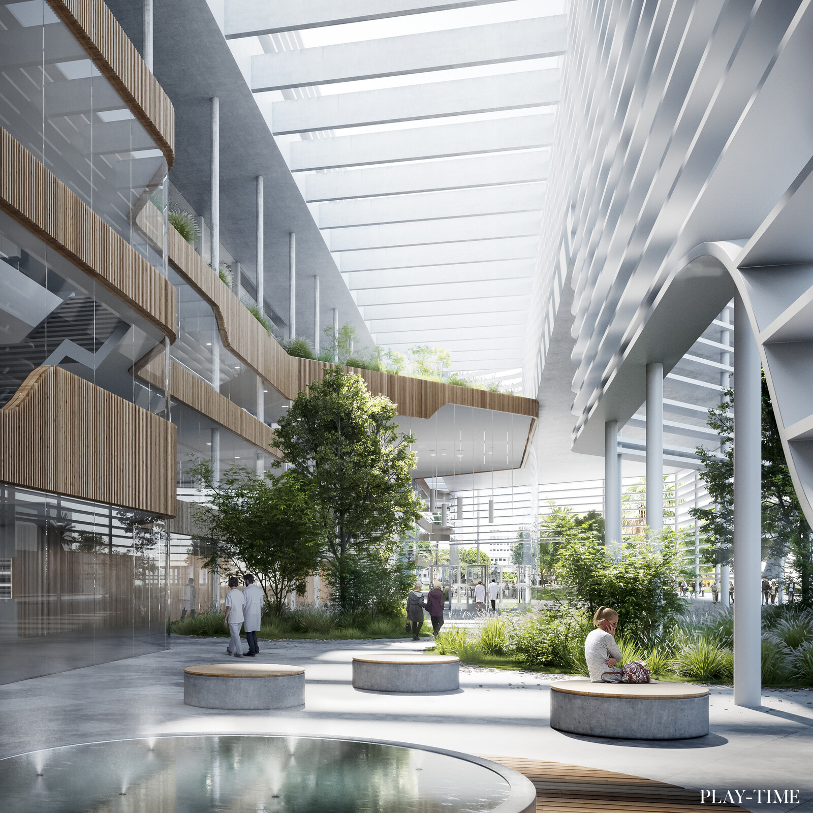 Competition entry for the new Hospital in Malaga designed by PMMT. Image by Play-time