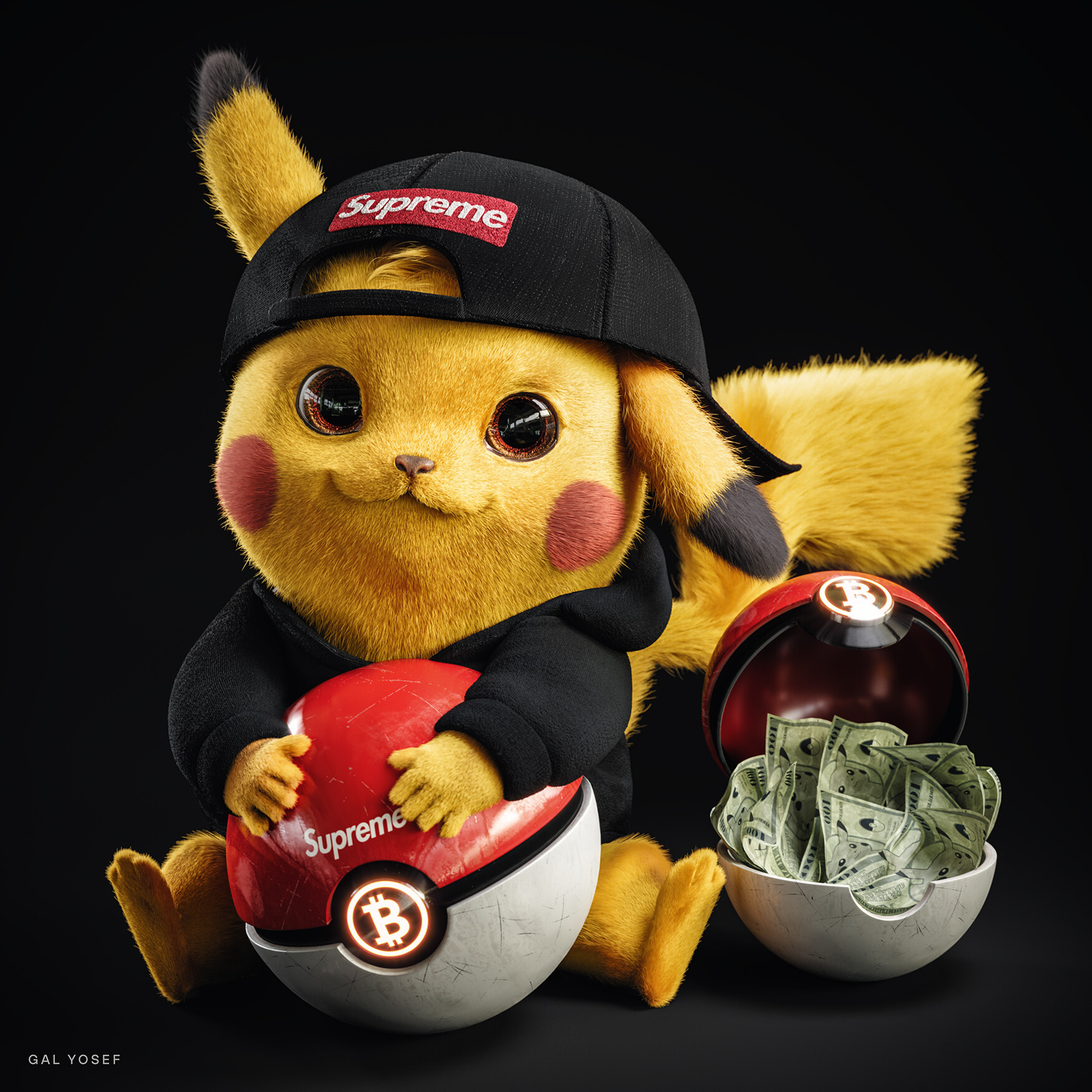 Gal Yosef 3D Artist - Pikachu Loves Money