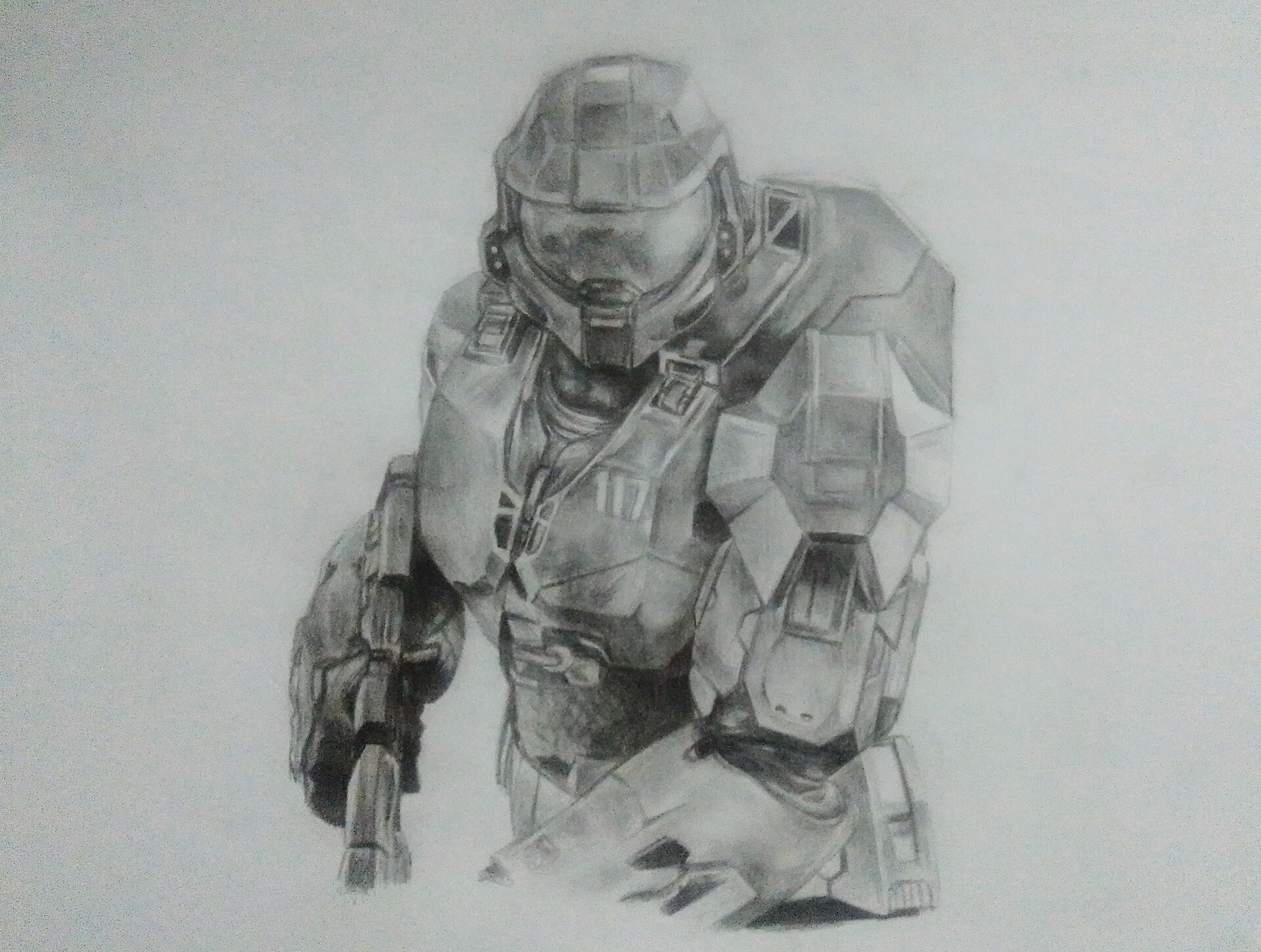 Artstation - Drawing Of "Master Chief" From Halo.